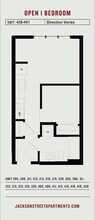 Open 1 Bedroom 406 floor plan